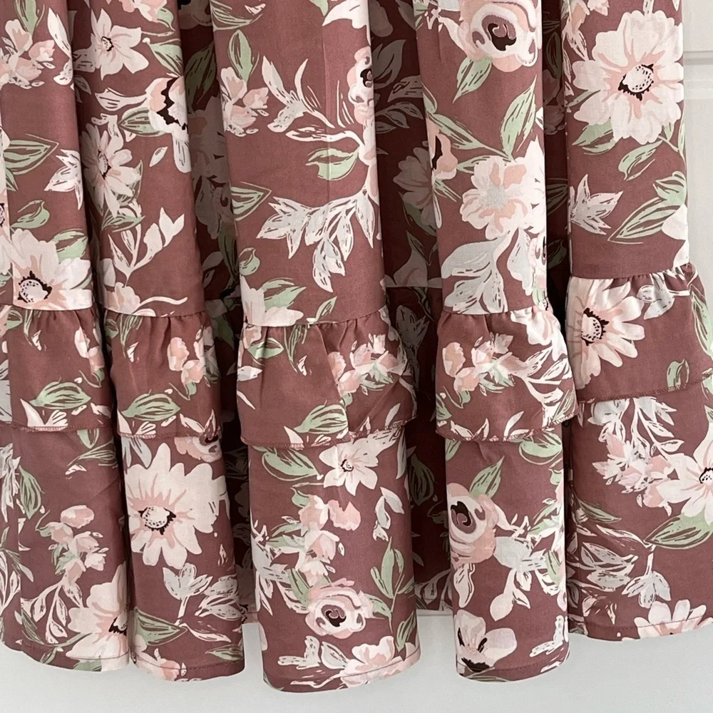Luna Skies Cottagecore Womens Floral Maxi Skirt Size Small Lightweight Boho